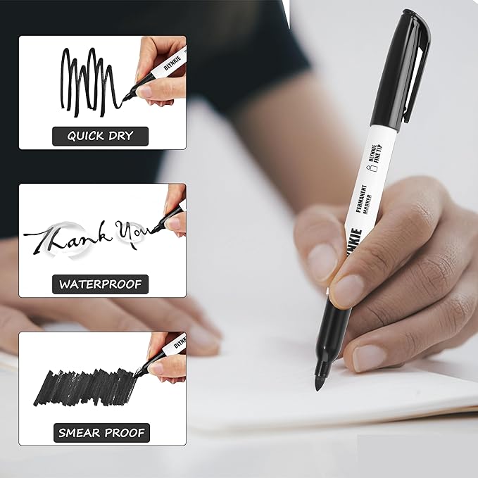 Permanent Markers Bulk Fine Tip 82 Pack, Waterproof Markers, Premium Smear Proof Pens, Quick Drying, Office Supplies for School, Office, Home-DeskLoop Office