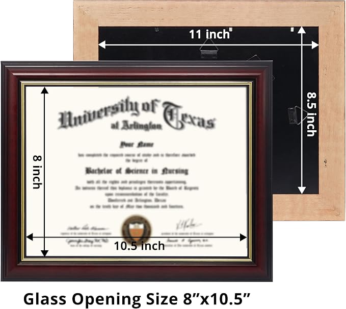 GraduationMall 8.5x11 Certificate Diploma Frame, Solid Wood & UV Protection - Image 4