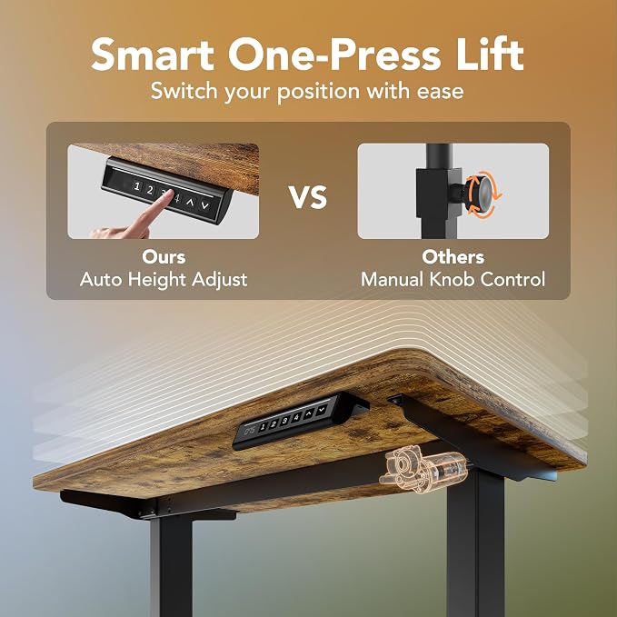 HUANUO 43 x 24 inch Electric Standing Desk Adjustable Height, 4 Memory Height - Image 6