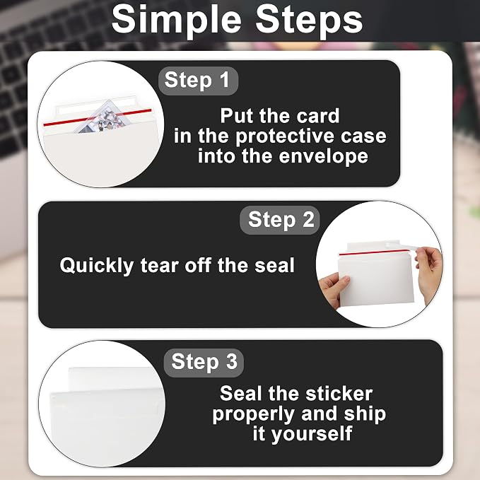 30 Pack Trading Card Envelopes, 7 x 4.35 Inches Self-Adhesive Card Mailers - Image 4