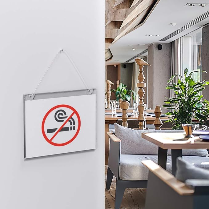 HIIMIEI Acrylic Wall Mount Sign Holder 8.5 x 11 Horizontal 12 Pack, Wall Mount - Image 7