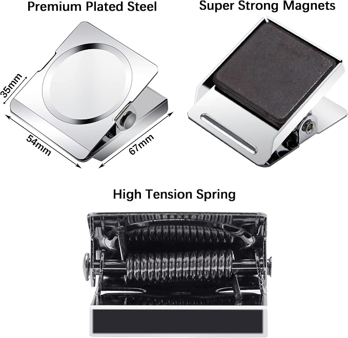 Magnetic Clips, 2.12 inches Heavy Duty Metal Magnet Clips - Image 2