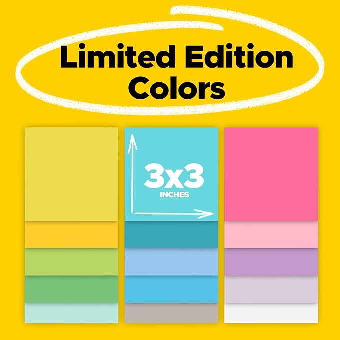 Post-it Super Sticky Notes, 15 Sticky Notes Pads, 3 x 3 in., School Supplies - Image 2