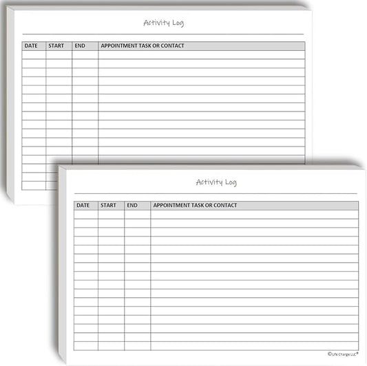 Activity Log Notepads Pad Planners to List a Task, Action or Contact. A by LifeCharge