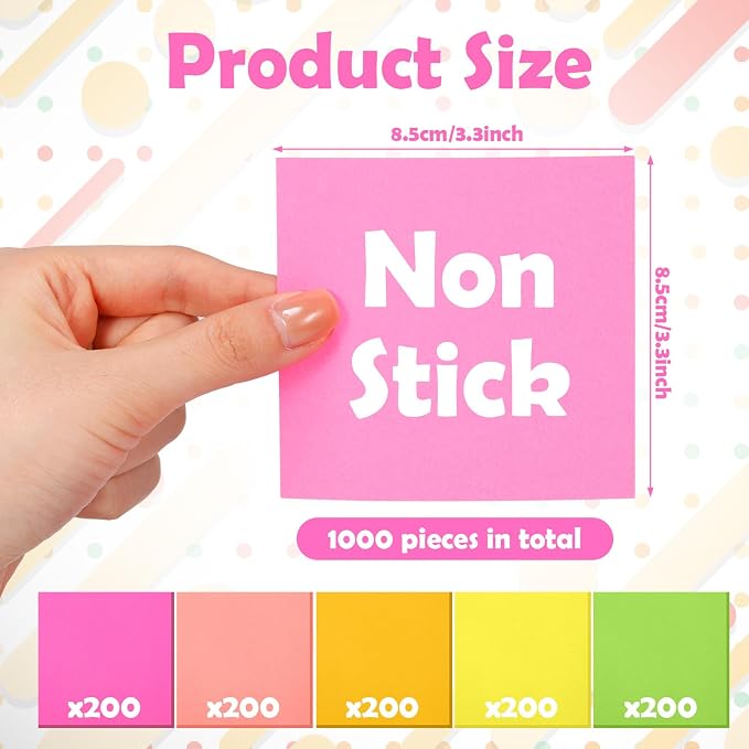 Resurhang 1000 Pieces Small Note Pad 3.4 Inch x 3.4 Inch Square Memo Cube - Image 2