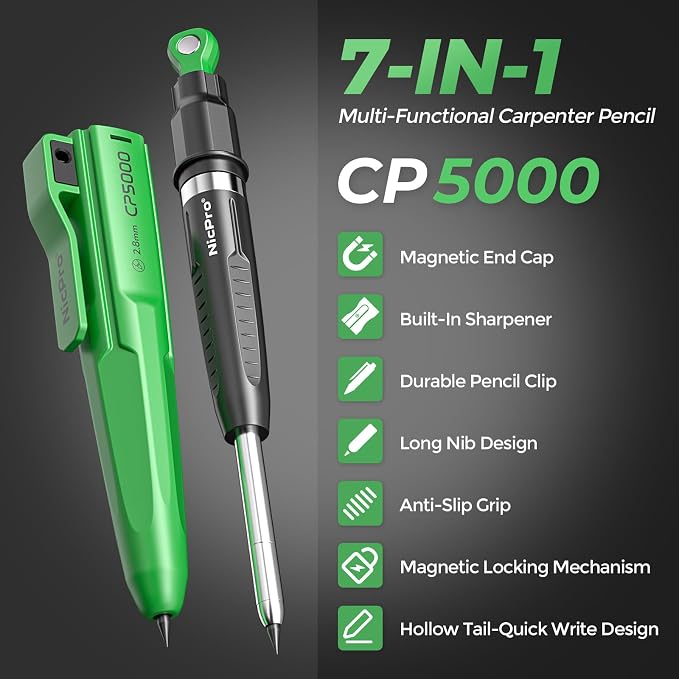 Nicpro 7-in-1 CP5000 Magnetic Carpenter Pencils - Image 2