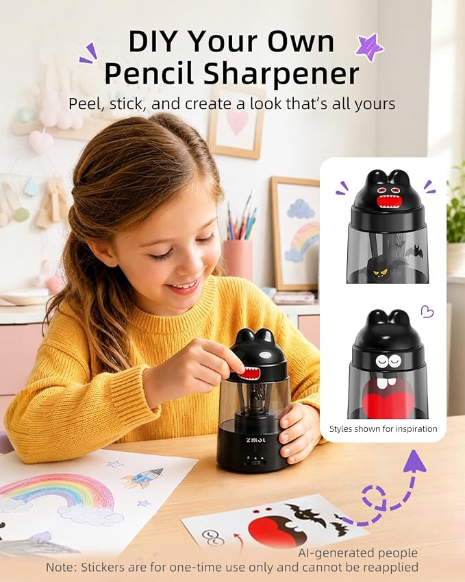 ZMOL Colored Pencil Sharpener for Kids Gift, Rechargeable Electric Pencil - Image 7