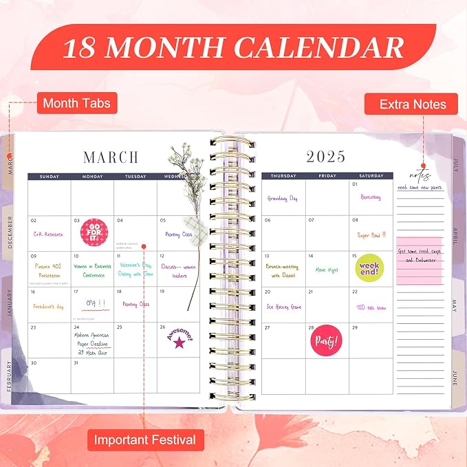 Planner 2026-2027, 18 Months Large Academic Daily Weekly Monthly Planner - Image 5