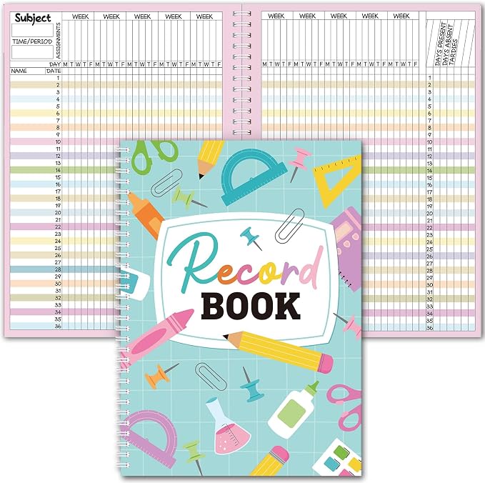 Fuyoooo Teacher Record Book Teacher Grade Books 2026-2027 Spiral Bound Record by Liraitoya