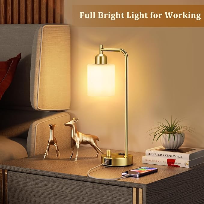 Innqoo Gold Lamp for Bedroom - Image 5