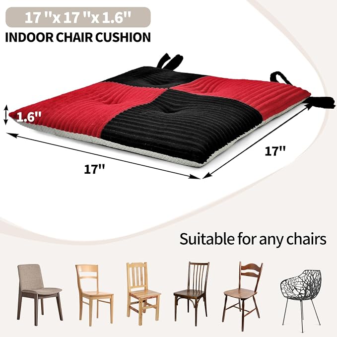 Office Stacking Chair Cushions 4 Pack, Corduroy High Density Foam Kitchen Seat - Image 4