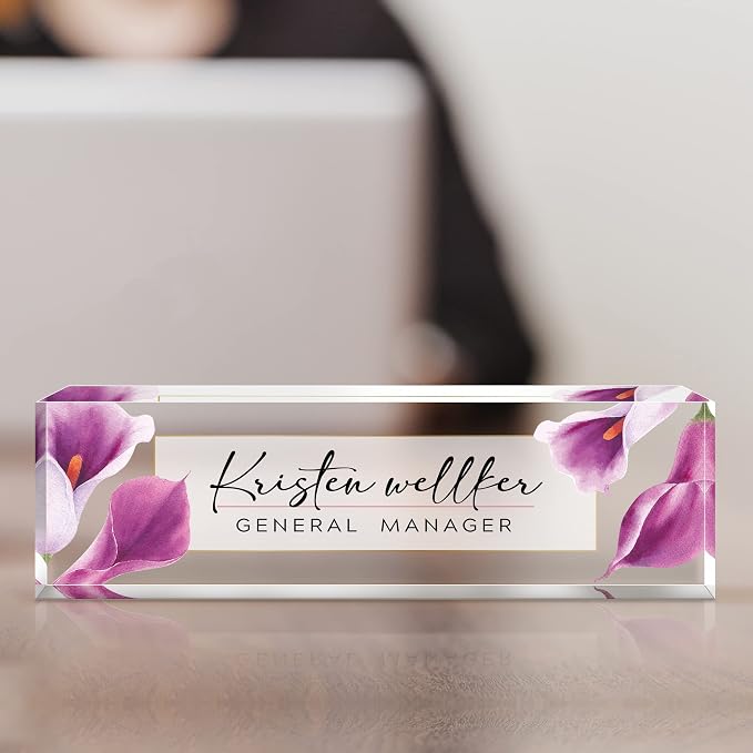Desk Name Plate Personalized, Premium Clear Acrylic Desk Name Plate, - Image 2