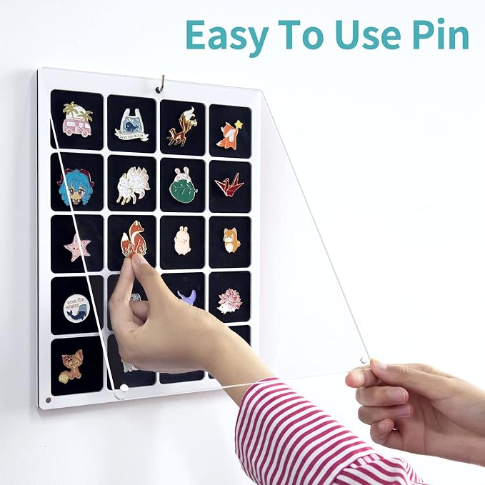 HIIMIEI Acrylic Pin Display Board, 9x11 Enamel Pin Display Frame, Dustproof - Image 5