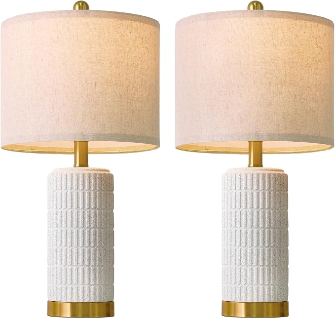 PoKat 21.5'' Stone-Like Bedside Table Lamps Set of 2 - Image 8