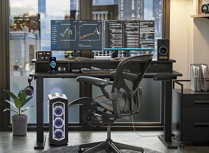 FEZIBO 63 x 28 Inch Deeper Height Adjustable Electric Standing Desk - Image 2