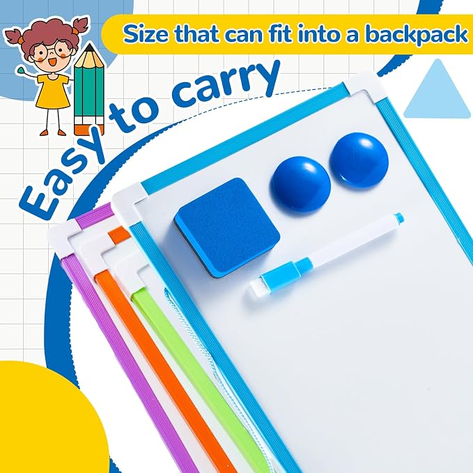 Colarr 100 Set Hanging Magnetic Dry Erase Board Small Double Side White Board - Image 5