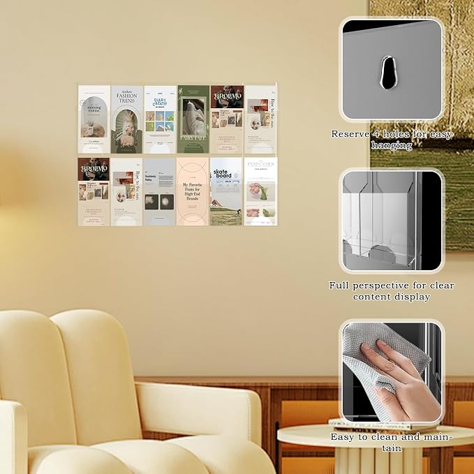 Acrylic Brochure Pamphlet Holder, 12 Pamphlet Holders, Trifold Flyer Rack - Image 3