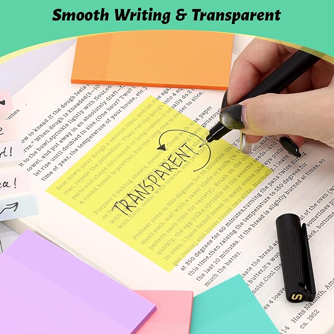 ‎SYMDROMIA Transparent Sticky Notes, 800 Sheets Soft Macron - Image 7