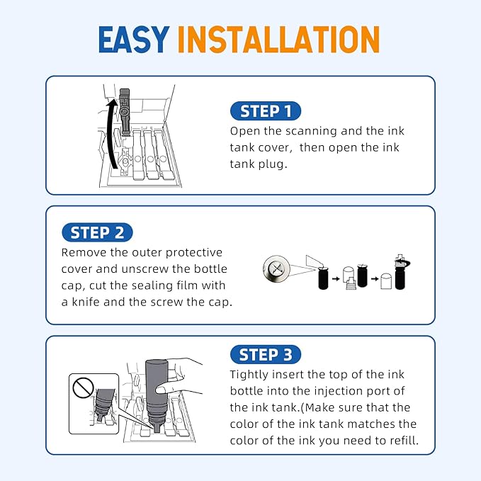 502 T502 Ink Refill Bottles Compatible for ET2760 ET2750 ET-3760 ET-2850 ET-15000 ST-4000 ST-2000 ET-3710 ET-3850 ET-3750 ET-4850 ET4750 ET2700 ST3000 ET3700 Printer(5 Pack)-DeskLoop Office