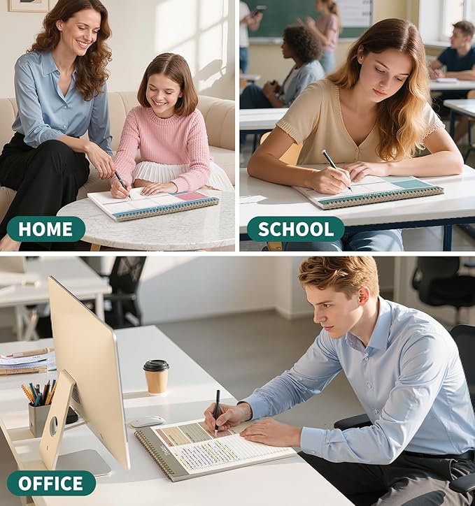 Weekly To Do List Notepad, 52 Undated Sheets （8.5"×11") Duplex-printed Weekly Planner Notepad For Work Home School Office Desk Accessories Supplies & Goal Setting Tasks - Green-DeskLoop Office