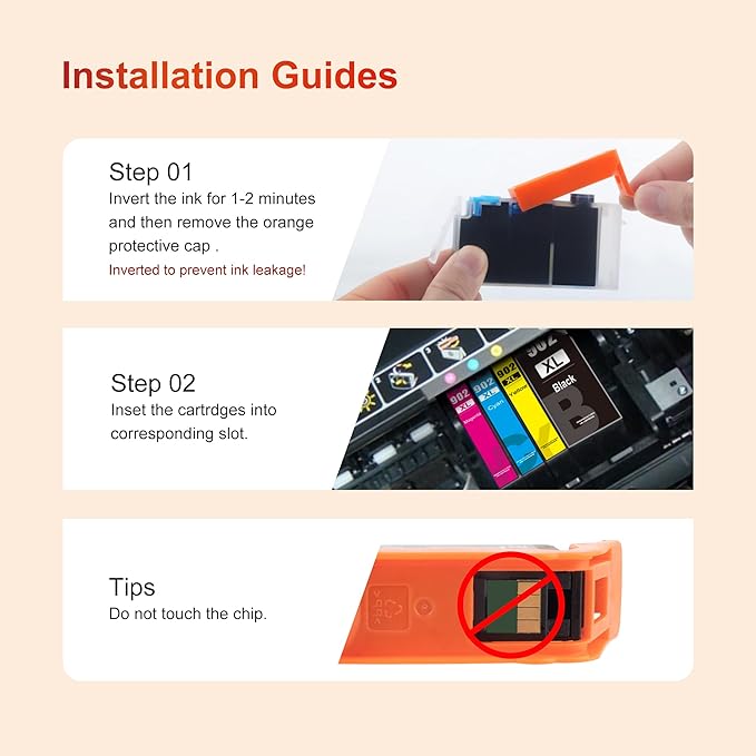 902XL Ink Cartridges Replacements for HP Ink 902 902XL Color Combo Pack Upgraded 902 Ink Cartridges for HP Printers Officejet Pro 6968 6978 6962 6958 6954 6960 Printers(3 Pack, Cyan, Magenta, Yellow)-DeskLoop Office