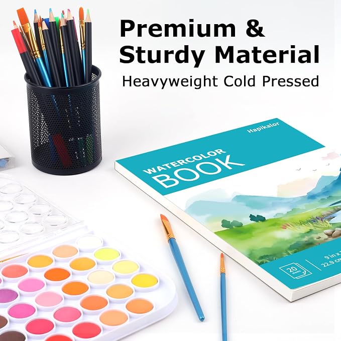 Hapikalor 4-Pack 9"x12"Watercolor Paper Pad, Bulk School Supplies - Image 4