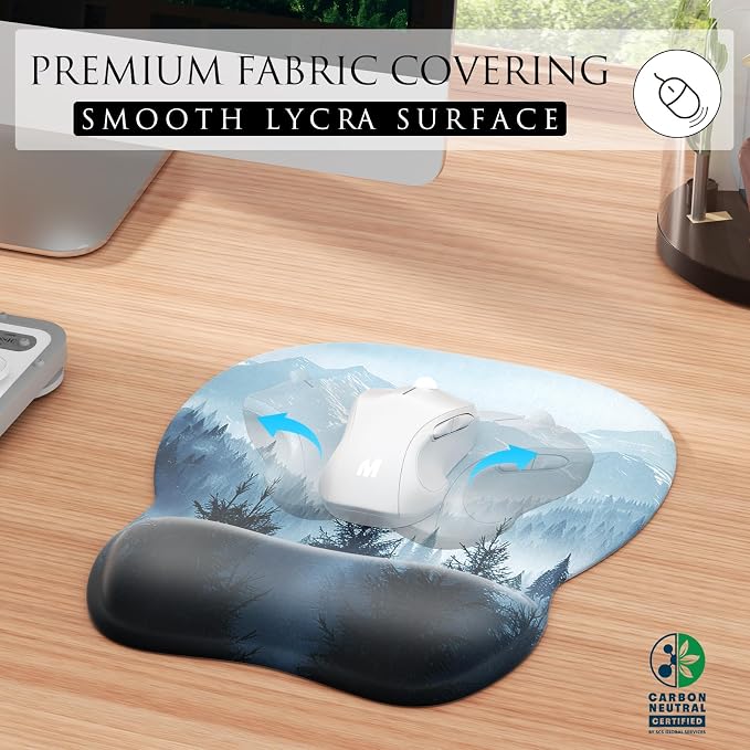 MROCO Ergonomic Mouse Pad with Gel Wrist Rest, 9.4 x 8.1 in, Cloud Forest | - Image 2