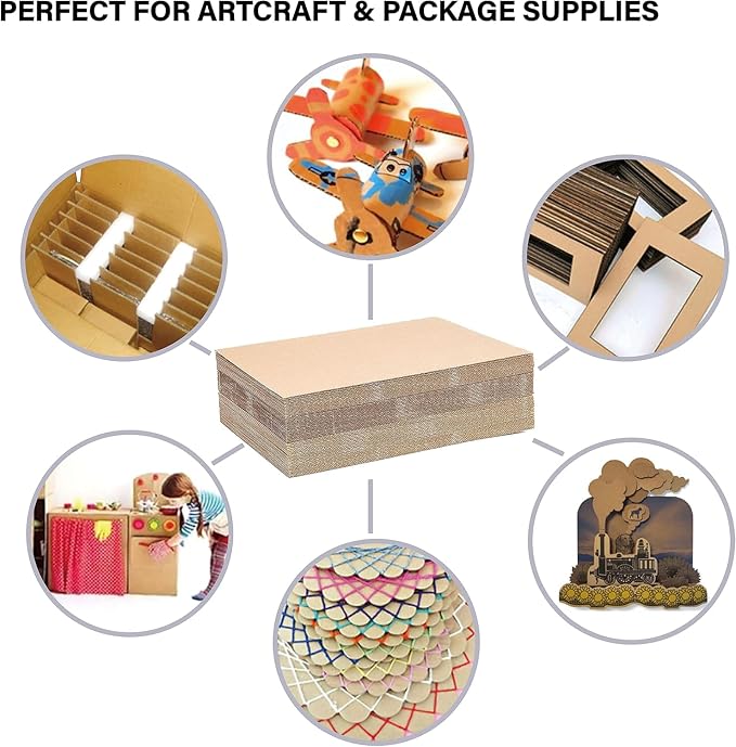 50 Packs 8.5x11 Inch Corrugated Cardboard Sheets, Premium White Corrugated - Image 7