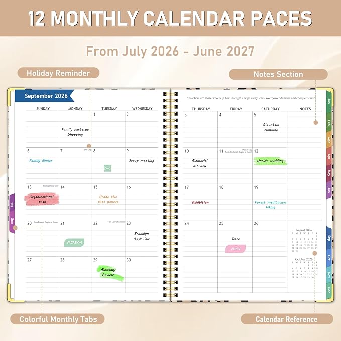 Teacher Planner 2026-2027, Jul 2026-Jun 2027 Academic Year, 8.5" x 11" Lesson - Image 3