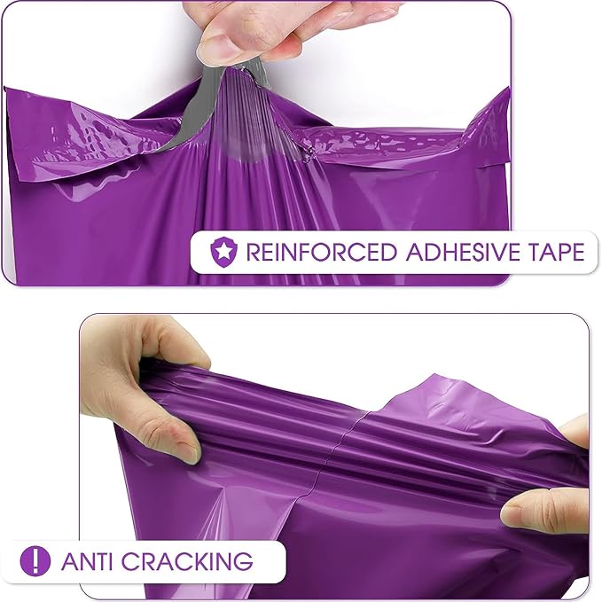 Metronic Purple Poly Mailers 14.5x19 Large Poly Mailers 100 Pack Self-Seal - Image 3