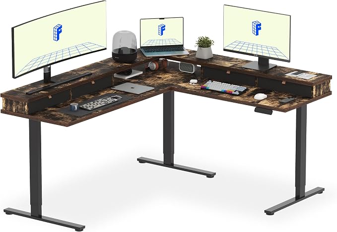 FLEXISPOT 71'' L Shaped Standing Desk Electric Corner Table by FlexiSpot