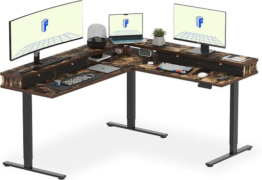 FLEXISPOT 71'' L Shaped Standing Desk Electric Corner Table by FlexiSpot