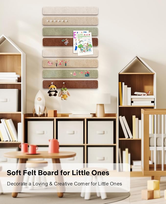 Small Cork Bulletin Board Tiles, Felt Wall Decor and Office Desk Accessories - Image 4