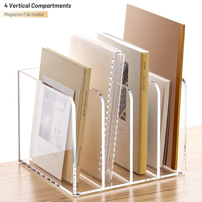 YUXUN Acrylic Magazine Holder, Book Storage-Office/Home/Classroom Organization - Image 4