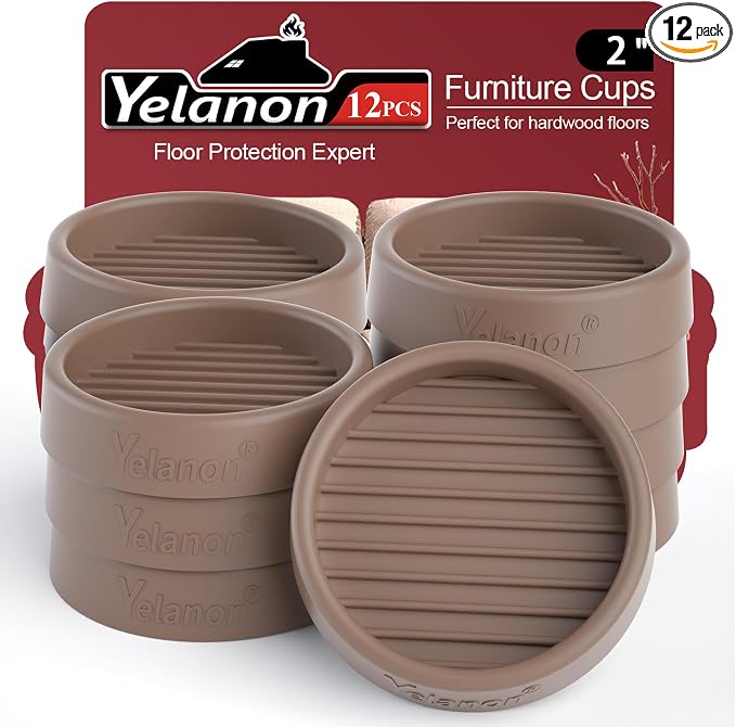 Yelanon Non-Slip Furniture Pads 12 Pcs 2" – Anti-Skid Grippers by Yelanon