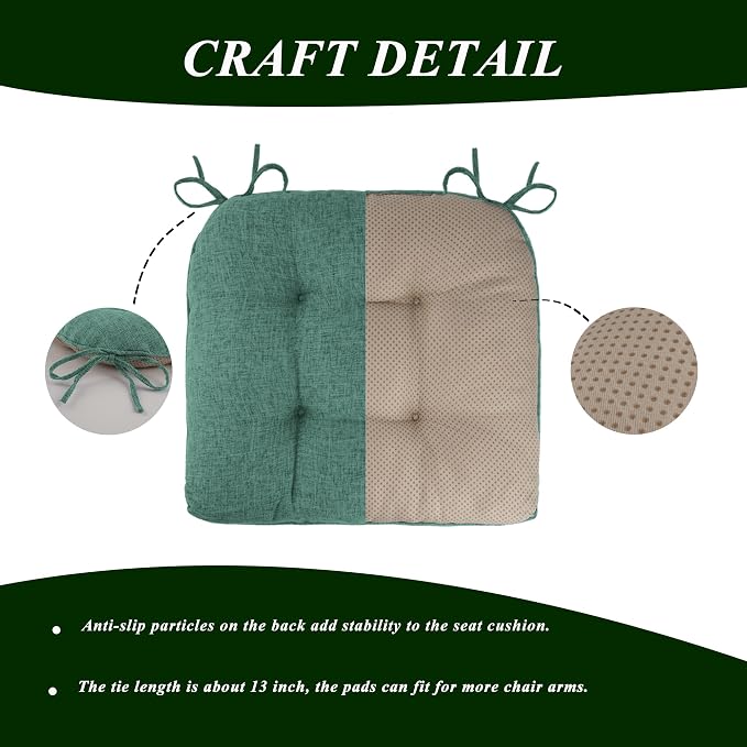 Chair Cushions for Dining Chairs 2 Pack, - Image 3