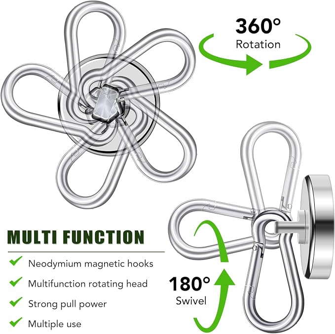 E BAVITE Carabiner Magnetic Hooks, 110LBS Magnet - Image 3