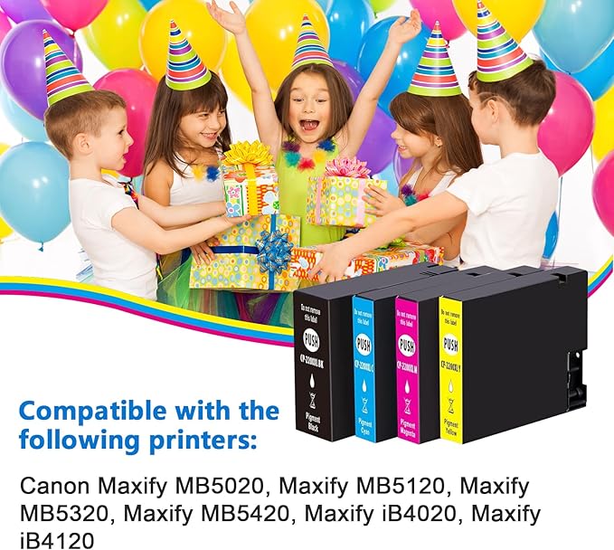 2200XL PGI-2200XL Compatible Ink Cartridges Replacement for Canon PGI-2200XL Work for Maxify MB5420 MB5120 MB5320 MB5020 iB4120 iB4020 Printers (Black, Magenta, Yellow and Cyan, 4-Pack)-DeskLoop Office
