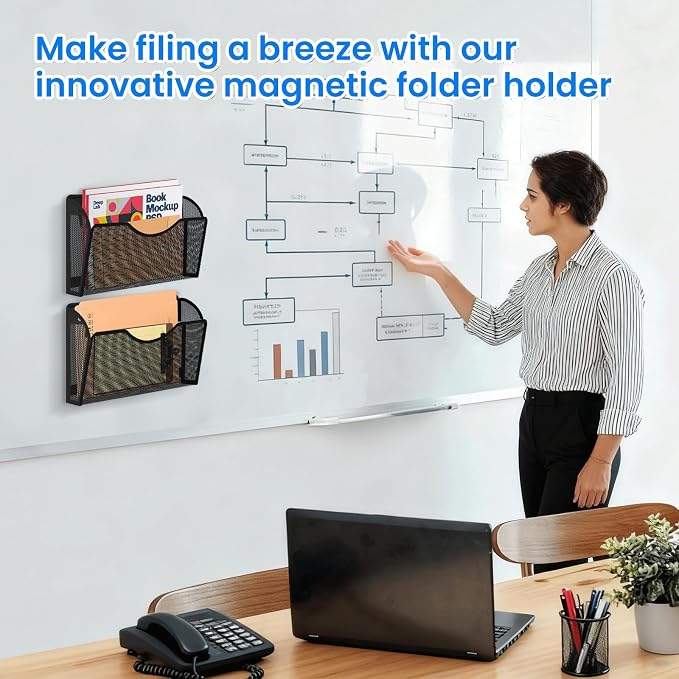 KZWKRG Magnetic File Holder 3PCS Wall File Folder Organizer, No Drilling - Image 6