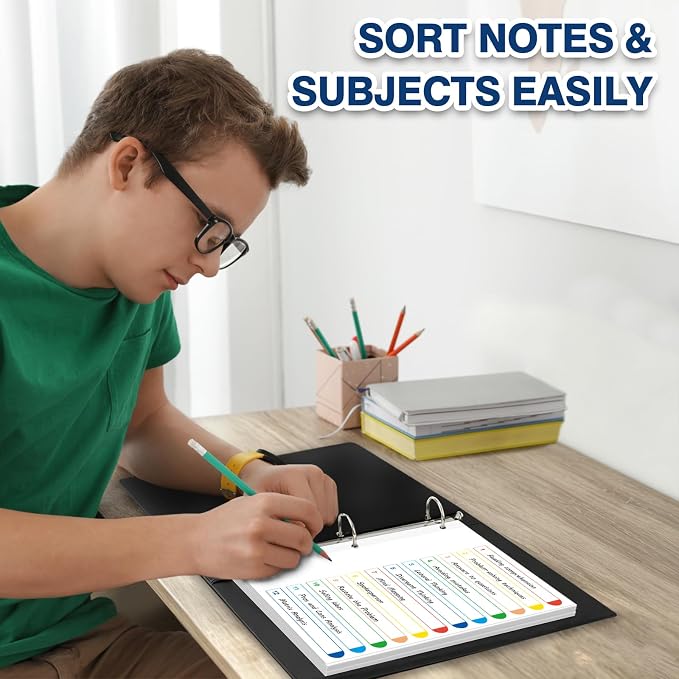 H4D 12 Tab Dividers for 3-Ring Binder, Numbered 1-12 Multicolor Tabs - Image 7