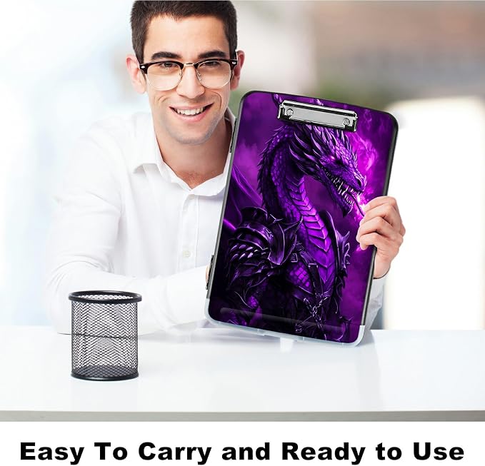 Purple Flaming Dragon A4 Clipboard - Image 6