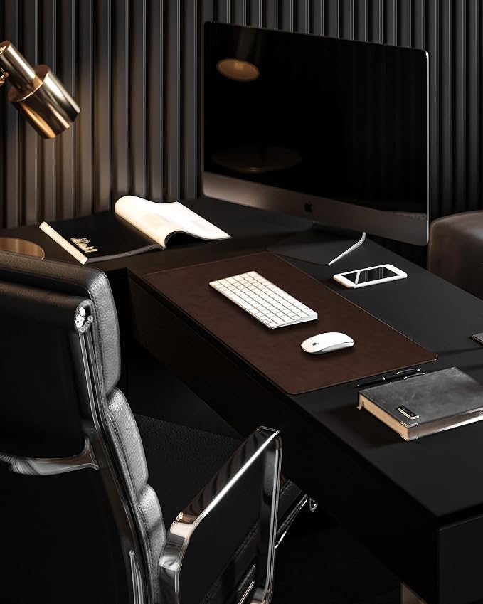 YSAGi Genuine Leather Desk Mat, 31.5"x15.8" Office Desk Pad, Thick Premium - Image 7