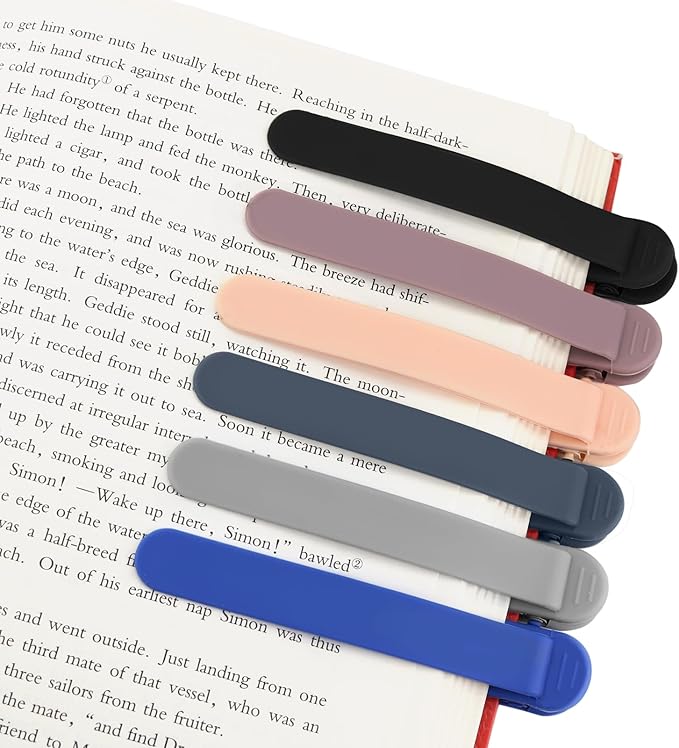 SMUK 6pcs Automatic Bookmark, Silicone Book Marks by SMUK
