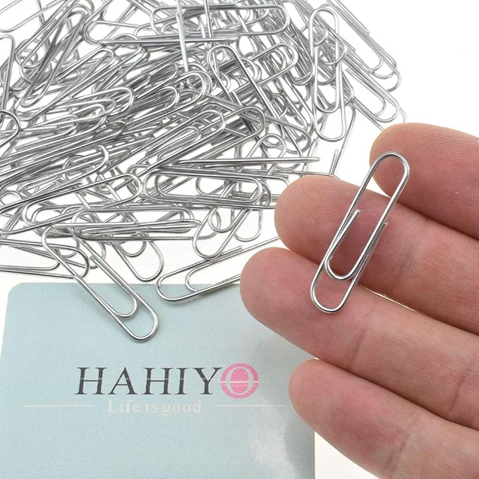 HAHIYO Paper Clips 1.3" Length Silver Paperclips Vinyl Coated Prevent by HAHIYO