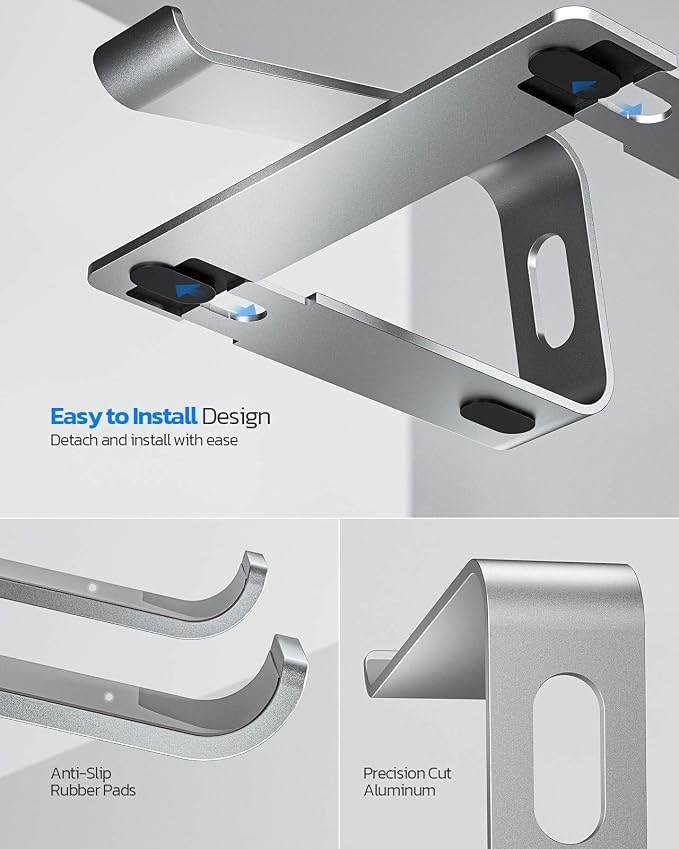 Nulaxy Laptop Stand, Ergonomic Aluminum Laptop Computer Stand, Detachable - Image 5