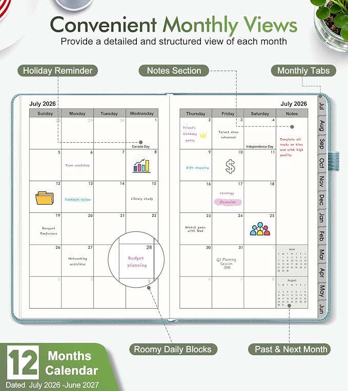 Planner 2026-2027, Academic Weekly and Monthly Calendar Planner from July 2026 - Image 2