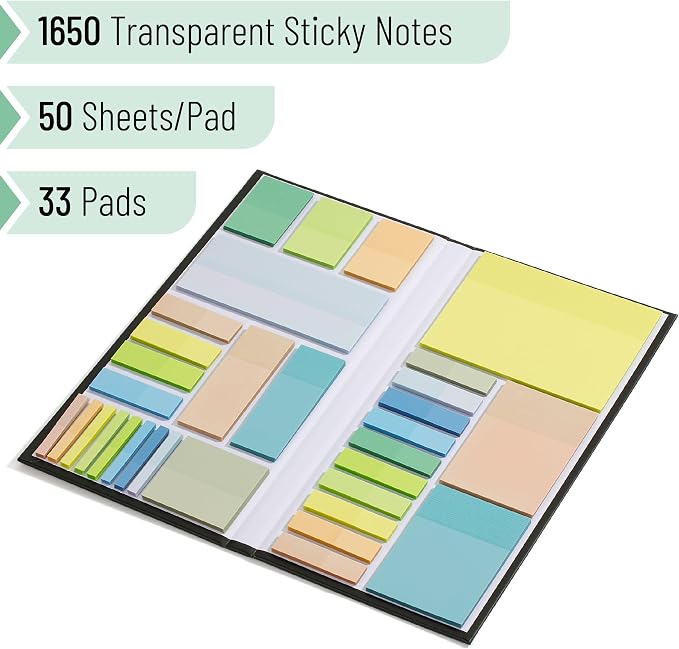 Mr. Pen- Transparent Sticky Notes Set, 1650 Sheets | Transparent Sticky Notes - Image 2