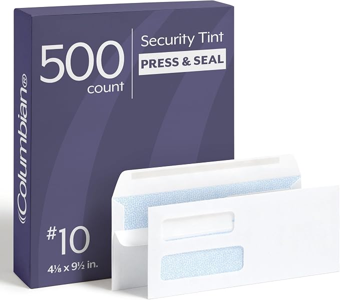 Columbian #10 Double-Window Self-Seal Security Envelopes, by TOPSProducts