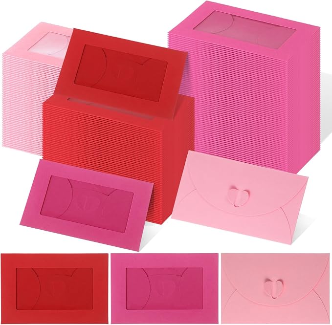 Uiifan 300 Pcs Window Gift Card Envelopes 4 x 2.8 Inch Gift Card Sleeves Mini by Uiifan
