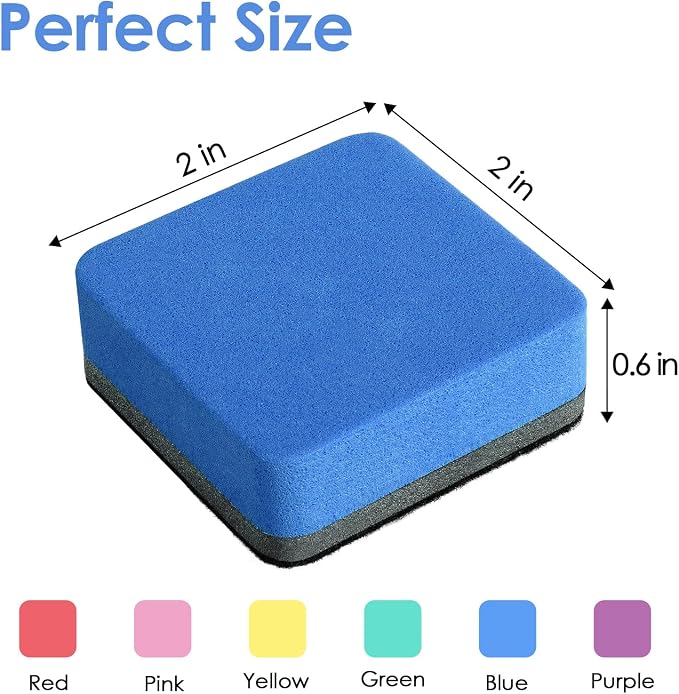 MaxGear Dry Erase Erasers, 24 Pack Magnetic Whiteboard Erasers, 6 Colors | Mini - Image 7